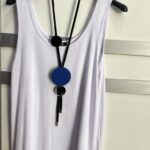 AYNALI KOLYE SAKS MAVİSİ