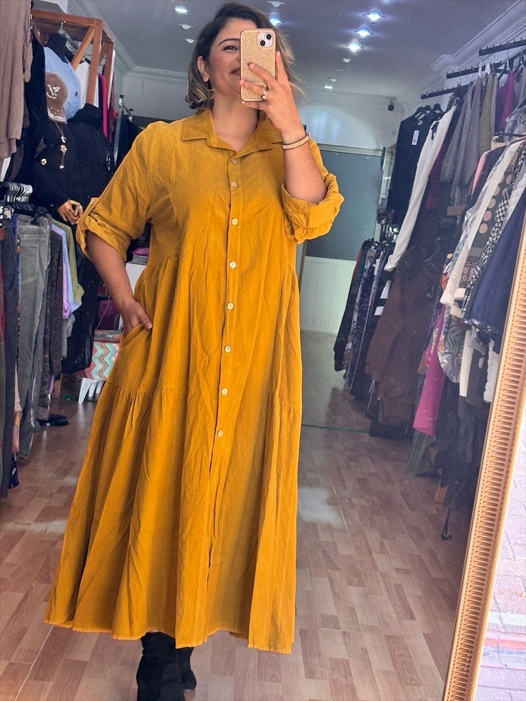 İTALYAN KADİFE GÖMLEK ELBİSE