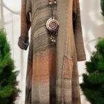 Yün triko rustik dantelli elbise