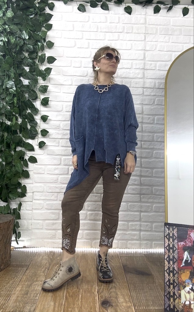 YIKAMALI PAMUKLU ASİMETRİK BLUZ