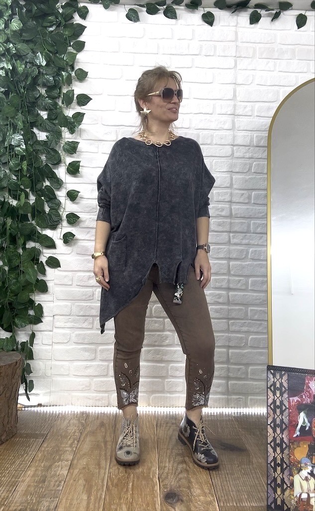 YIKAMALI PAMUKLU ASİMETRİK BLUZ