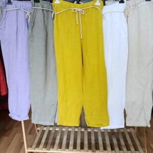 İTALYAN HAVUÇ KESİM KETEN PANTOLON